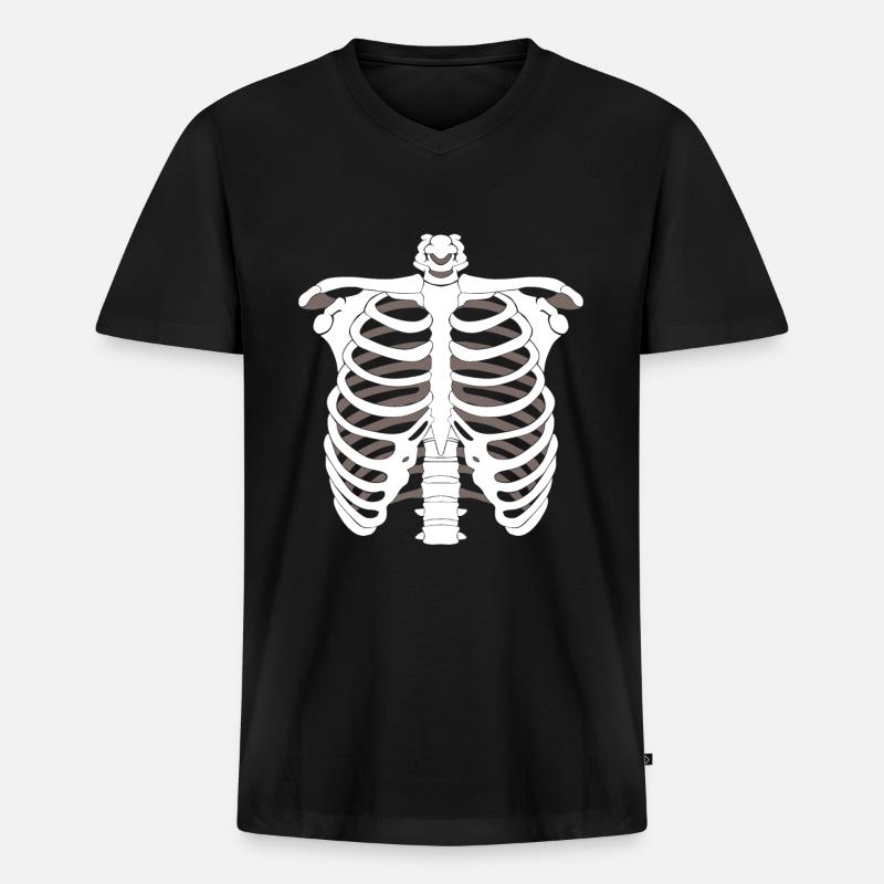 Scheletro scheletro Scheletro scheletro di Halloween - Maglietta ecologica premium da uomo con scollo a V - nero