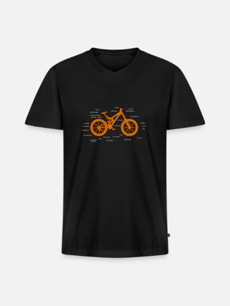 Anatomie VTT VTT allemand - T-shirt encolure en V Premium bio Homme - noir