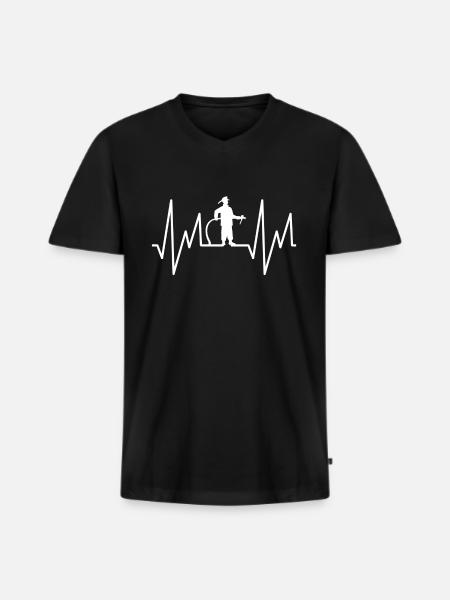 Firefighter Fire Fire pompier Evolution - T-shirt encolure en V Premium bio Homme - noir