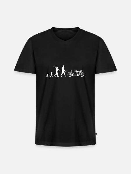 Tandem Bike Evolution - Männer Premium Bio T-Shirt mit V-Ausschnitt - Schwarz