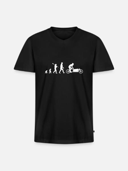 Lastenrad Evolution Cargobike Evo - Männer Premium Bio T-Shirt mit V-Ausschnitt - Schwarz