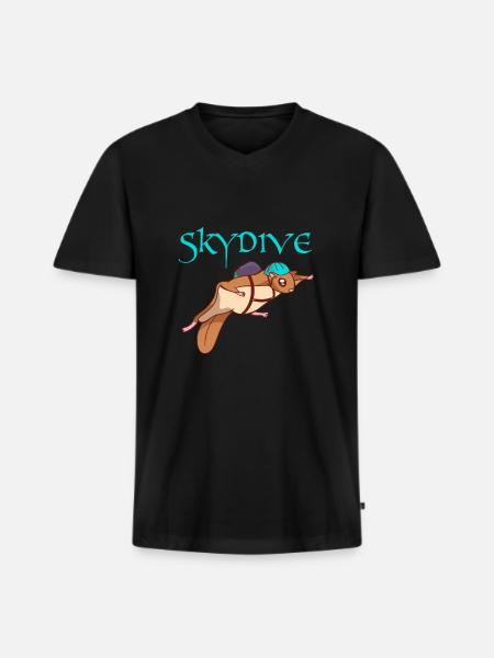 Wingsuit Skydive Squirrel Skydiver - Men's Premium Organic T-shirt with V-neck - black