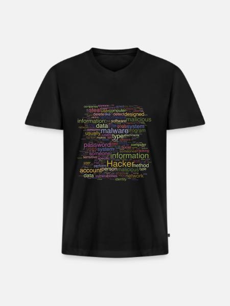 Cybersécurité Programmation informatique - T-shirt encolure en V Premium bio Homme - noir