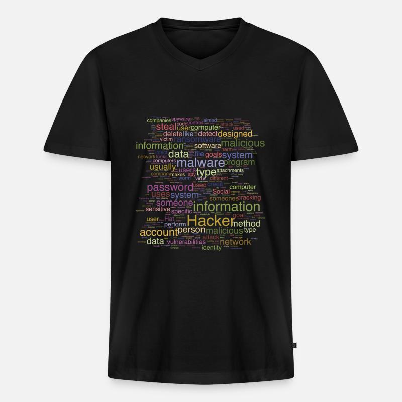 Cyber Computer Programming Digitale Es - Männer Premium Bio T-Shirt mit V-Ausschnitt - Schwarz