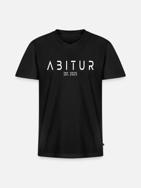 Abitur Est. 2025 - Männer Premium Bio T-Shirt mit V-Ausschnitt - Schwarz