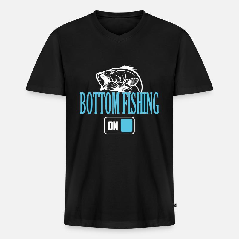 Fisherman Bottom Angelmodus Ein - Männer Premium Bio T-Shirt mit V-Ausschnitt - Schwarz