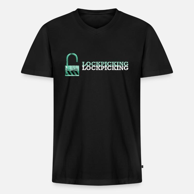 Lockpicking Lockpicking lockpicking - Männer Premium Bio T-Shirt mit V-Ausschnitt - Schwarz