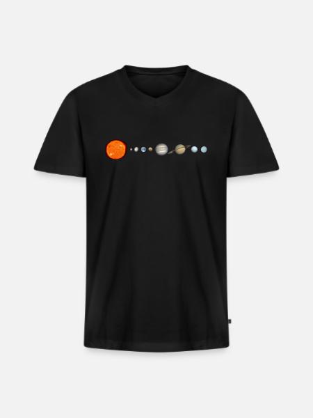 Solar System - Men's Premium Organic T-shirt with V-neck - black