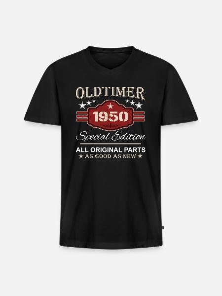 Vintage Car 1950 - Gift 74th Birthday - Men's Premium Organic T-shirt with V-neck - black
