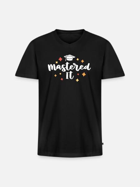 Mastered It Masters Abschlussfeier - Männer Premium Bio T-Shirt mit V-Ausschnitt - Schwarz