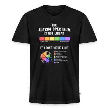 Chemises d’autisme Femmes Sensibilisation des mamans L’autisme est un - T-shirt encolure en V Premium bio Homme - noir - Devant - Nico (187cm)