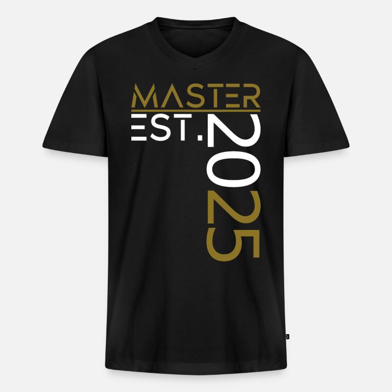 Master est. 2025 - Männer Premium Bio T-Shirt mit V-Ausschnitt - Schwarz