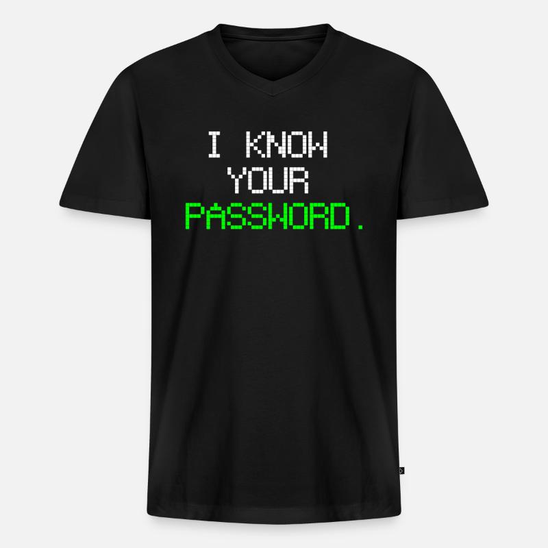 Hacker Passwort - Männer Premium Bio T-Shirt mit V-Ausschnitt - Schwarz