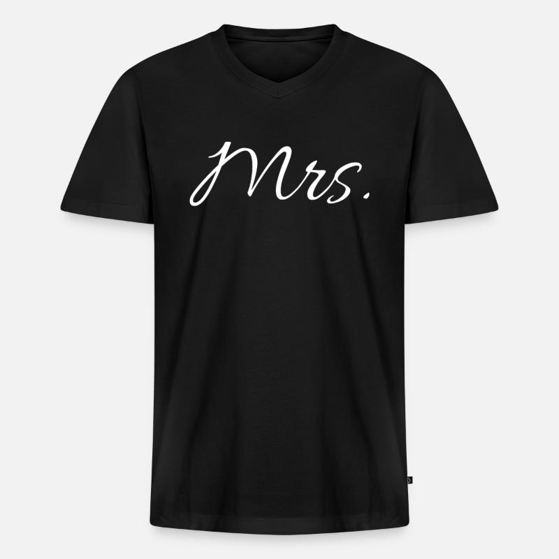 Heiraten - Männer Premium Bio T-Shirt mit V-Ausschnitt - Schwarz