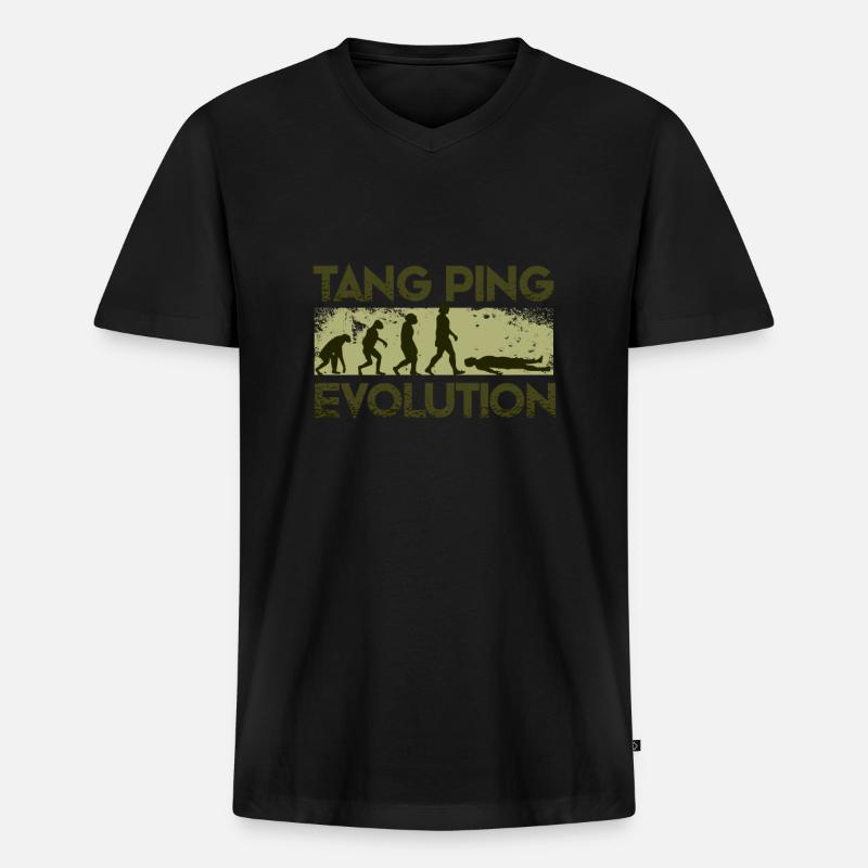 Tang Ping Evolution - Männer Premium Bio T-Shirt mit V-Ausschnitt - Schwarz