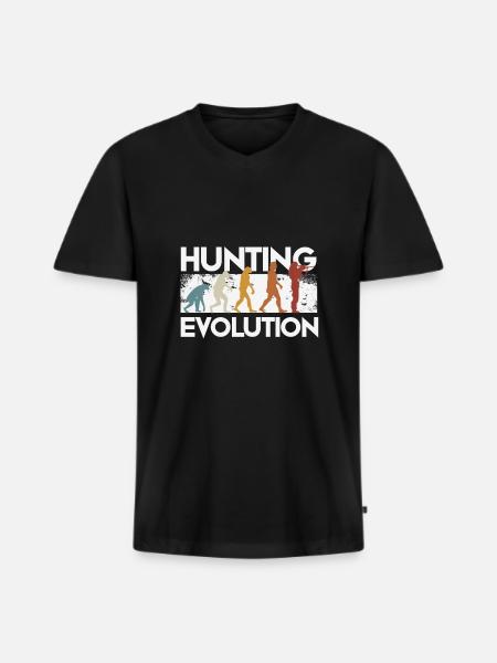 Hunter Evolution - Men's Premium Organic T-shirt with V-neck - black