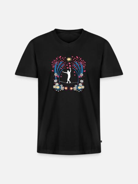 Slackline, Balance Sport - Men's Premium Organic T-shirt with V-neck - black
