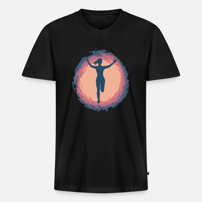 Splash Marathon, Trailrunning - Männer Premium Bio T-Shirt mit V-Ausschnitt - Schwarz