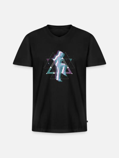 Vaporwave Space Rope Jumping - Men's Premium Organic T-shirt with V-neck - black