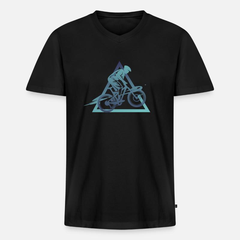 Geometrie Downhill - Männer Premium Bio T-Shirt mit V-Ausschnitt - Schwarz
