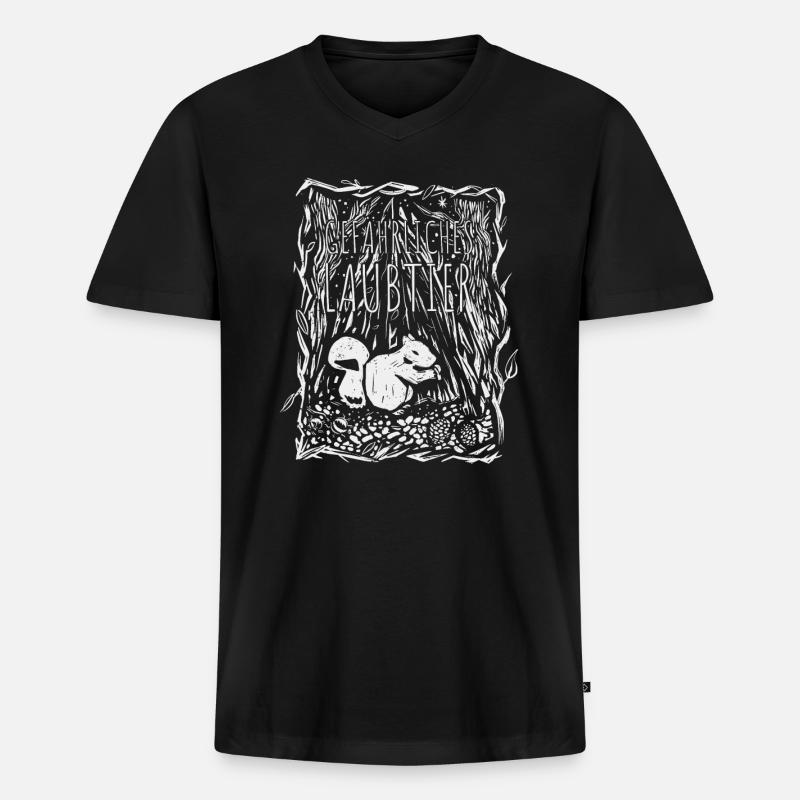 Gefährliches Laubtier Eichhörnchen - Männer Premium Bio T-Shirt mit V-Ausschnitt - Schwarz