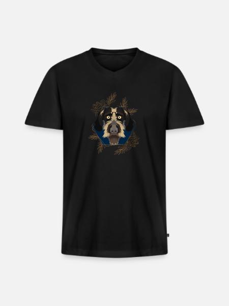 Golden Dog German Wirehair - Men's Premium Organic T-shirt with V-neck - black