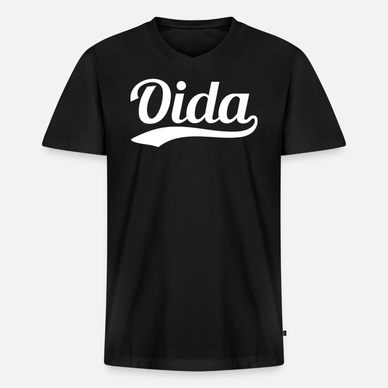 Oida Swoosh - Premium økologisk T-shirt med V-hals til mænd - sort