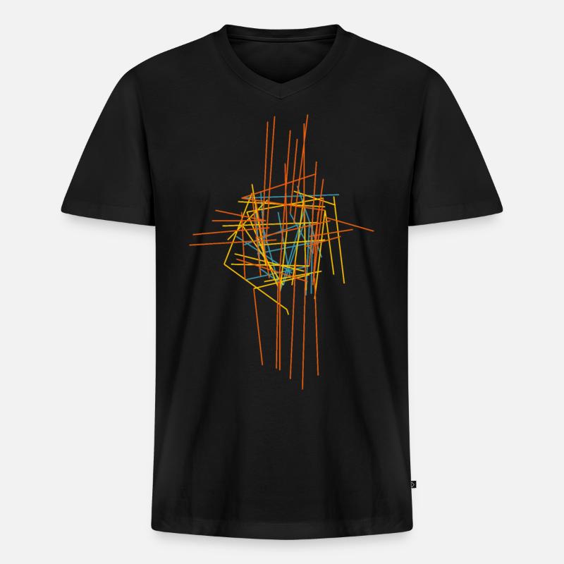 abstrakt - Männer Premium Bio T-Shirt mit V-Ausschnitt - Schwarz
