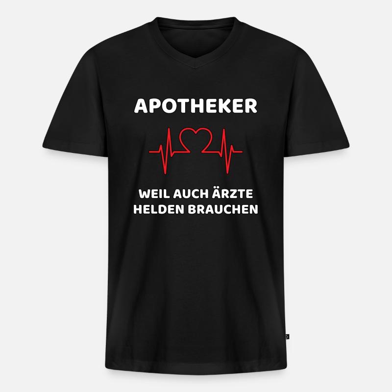 Apotheker lustiger Spruch - Männer Premium Bio T-Shirt mit V-Ausschnitt - Schwarz