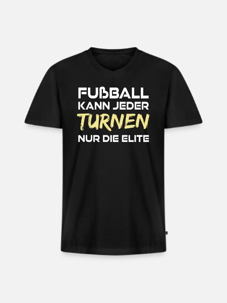 Turnen - nur die Elite - Männer Premium Bio T-Shirt mit V-Ausschnitt - Schwarz