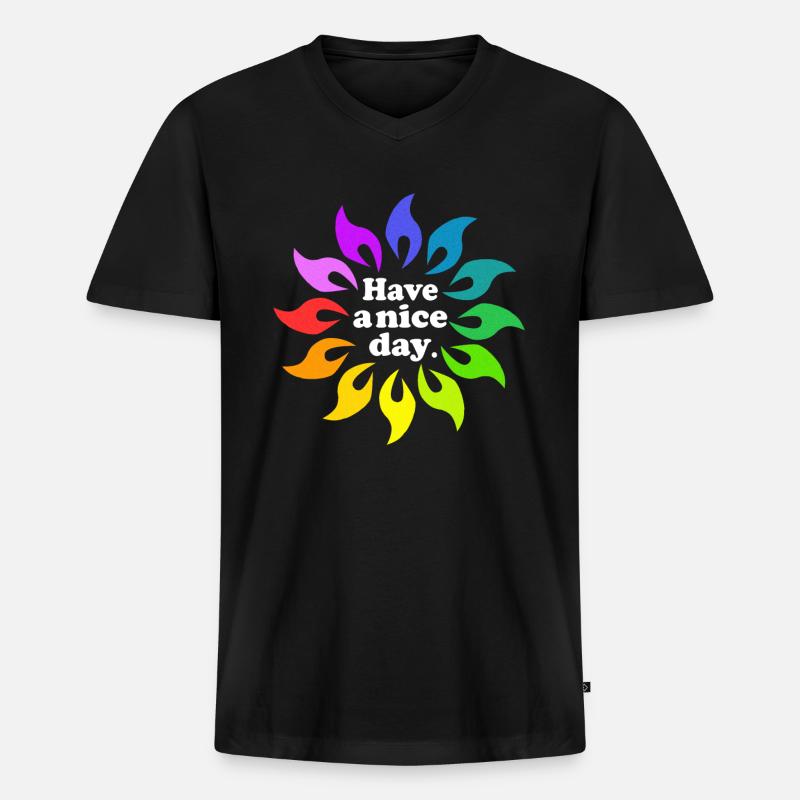 Have a nice day - Männer Premium Bio T-Shirt mit V-Ausschnitt - Schwarz
