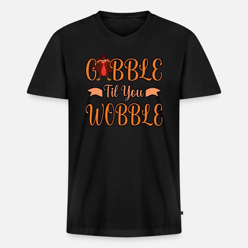 Verschlingen Sie, Bis Sie - Männer Premium Bio T-Shirt mit V-Ausschnitt - Schwarz