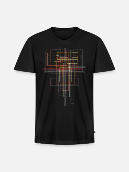 Abstract - Futurism Pattern - Men's Premium Organic T-shirt with V-neck - black