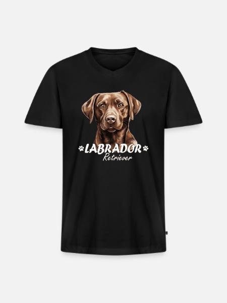 Sjokolade Labba Labrador Retriever Brun Labba Hund - Premium økologisk T-skjorte med V-hals for menn - svart