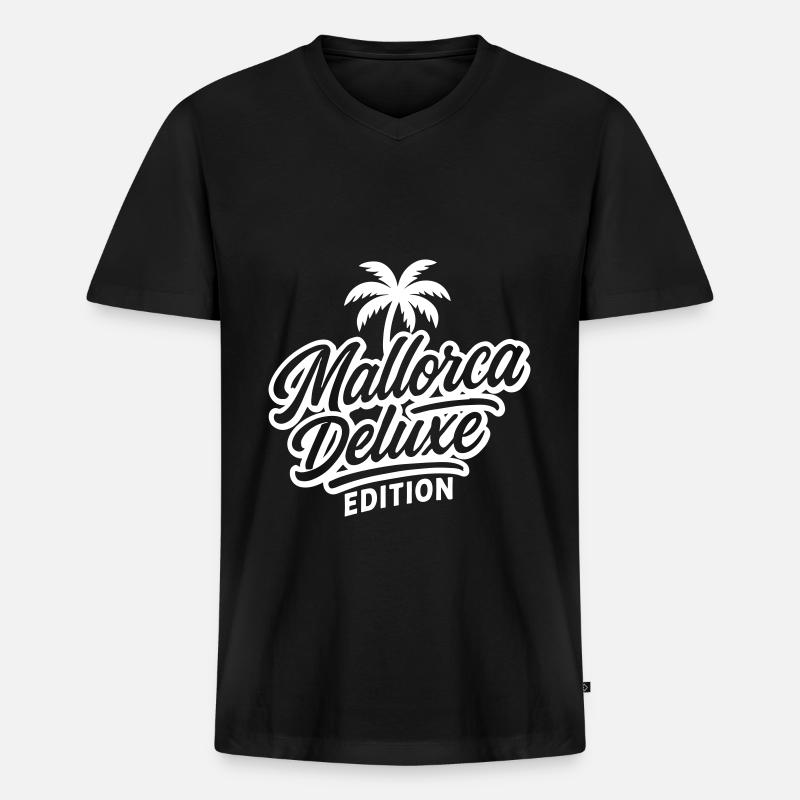 Mallorca Deluxe Edition - Männer Premium Bio T-Shirt mit V-Ausschnitt - Schwarz