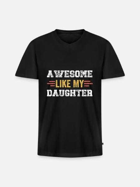 Génial comme ma fille - T-shirt encolure en V Premium bio Homme - noir