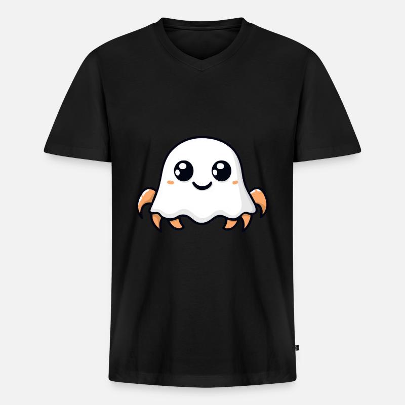 Crab Crab Halloween Funny Ghost - Men's Premium Organic T-shirt with V-neck - black