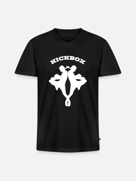 Kickboxing - Männer Premium Bio T-Shirt mit V-Ausschnitt - Schwarz