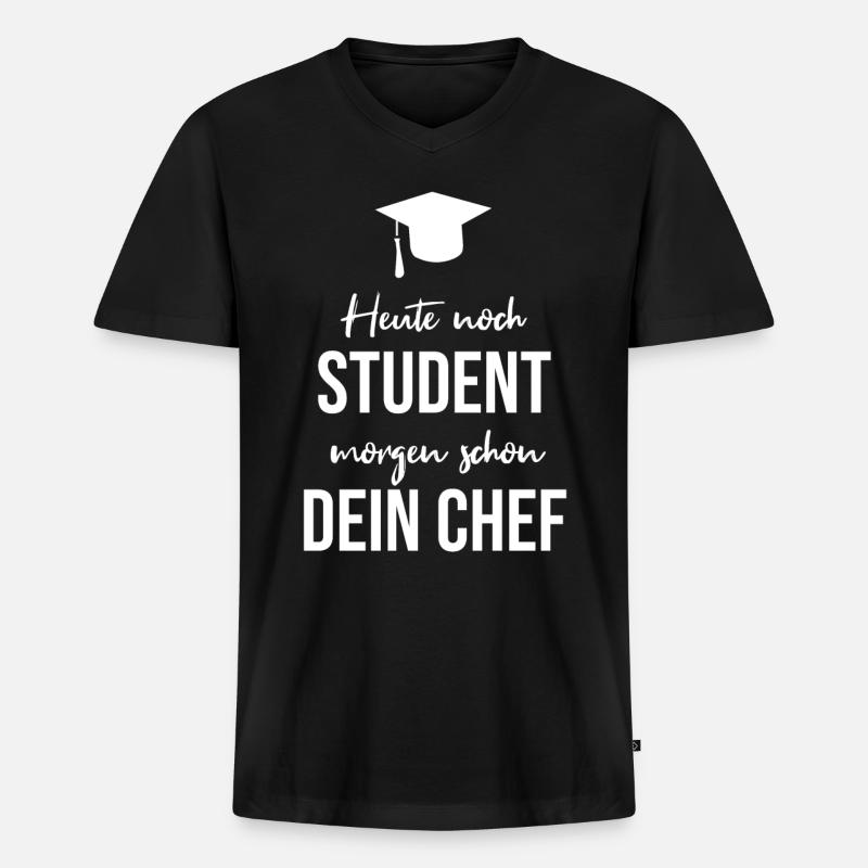 Student Studieren Studium - Männer Premium Bio T-Shirt mit V-Ausschnitt - Schwarz
