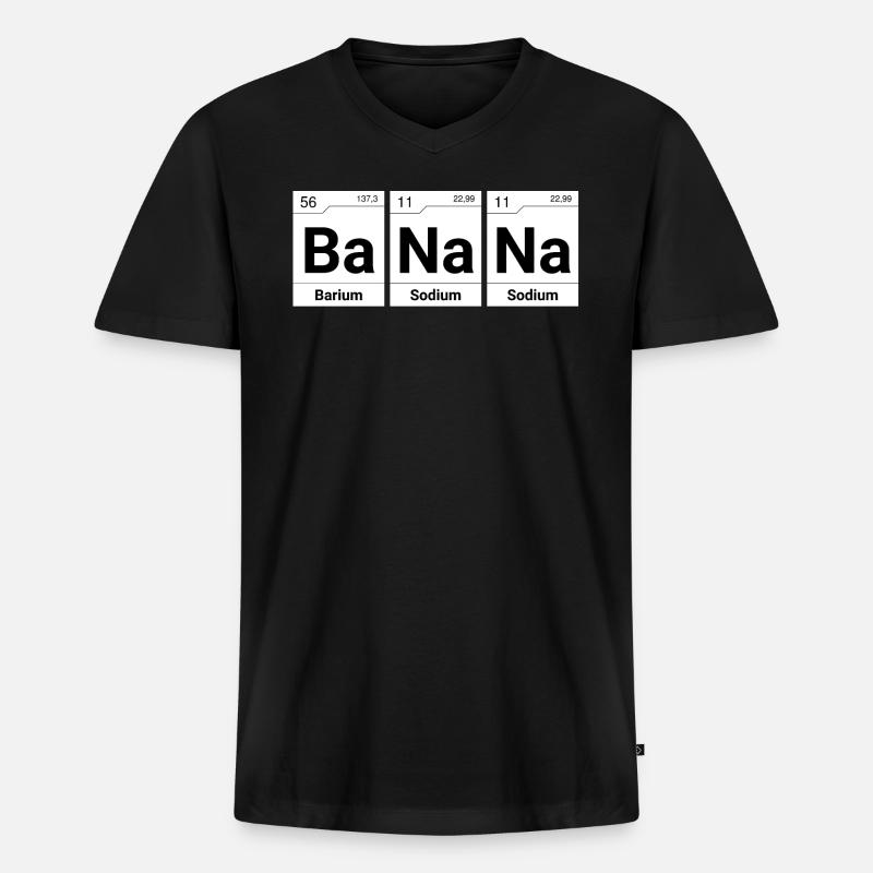 BaNaNa Periodensystem Elemente - Männer Premium Bio T-Shirt mit V-Ausschnitt - Schwarz