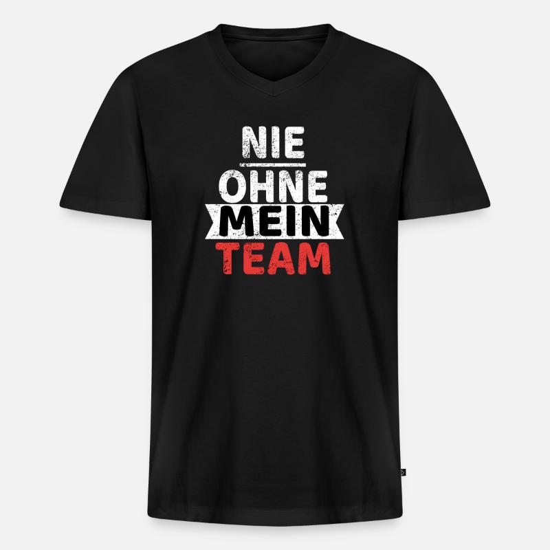 team beste - Männer Premium Bio T-Shirt mit V-Ausschnitt - Schwarz