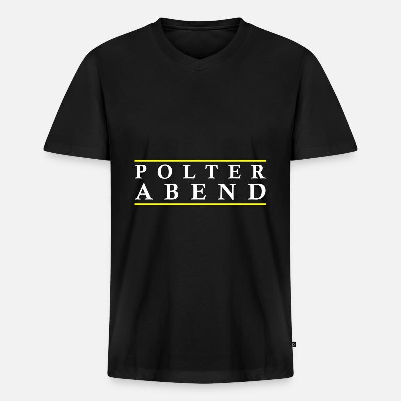 Polterabend Polterhochzeit - Männer Premium Bio T-Shirt mit V-Ausschnitt - Schwarz