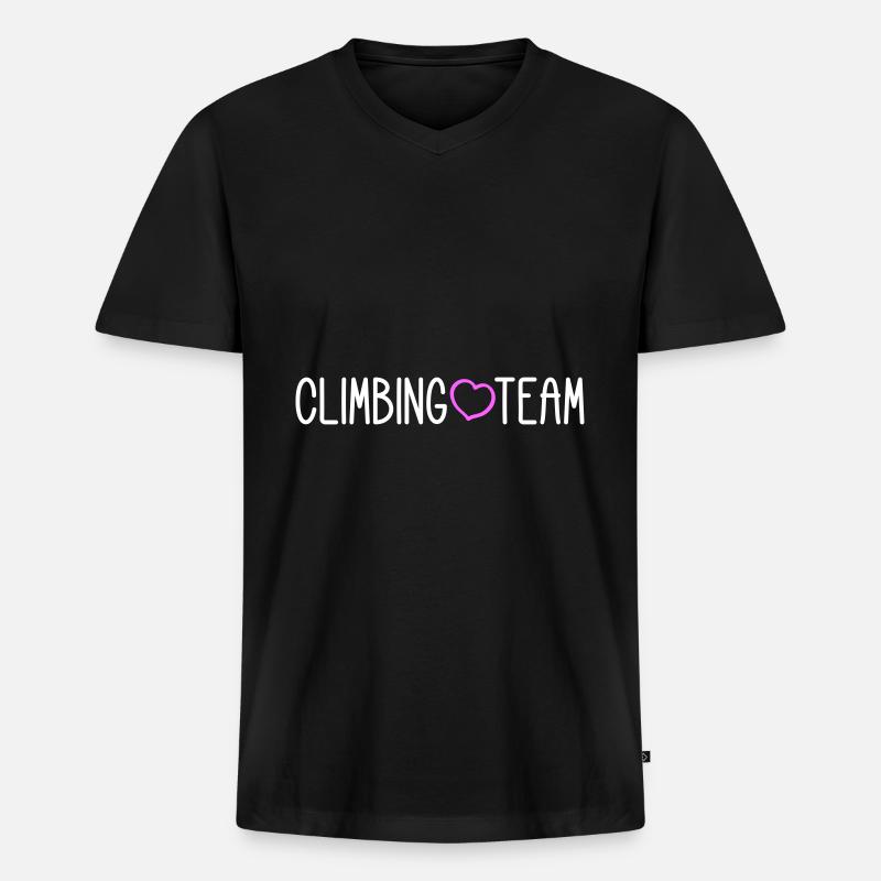 Climbing Team - Männer Premium Bio T-Shirt mit V-Ausschnitt - Schwarz