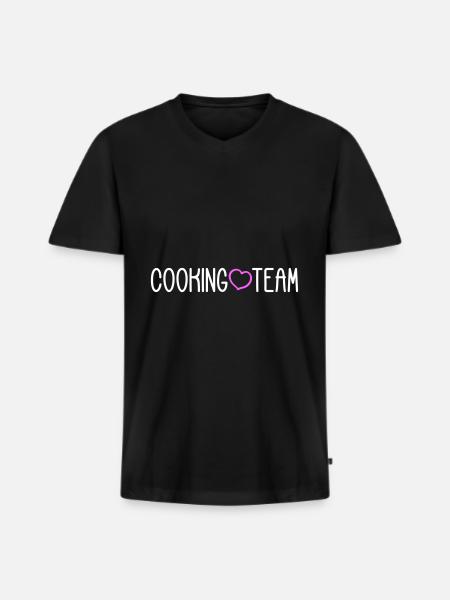 Cooking Team - Männer Premium Bio T-Shirt mit V-Ausschnitt - Schwarz