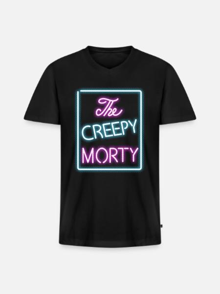 Rick et Morty The Creepy Morty Club Fluo - T-shirt encolure en V Premium bio Homme - noir