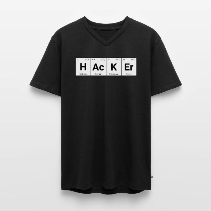 hacker Men's Premium Organic T-shirt with V-neck