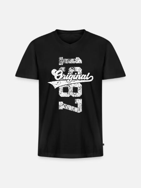 39TH BIRTHDAY ORIGINAL 1987 - Men's Premium Organic T-shirt with V-neck - black
