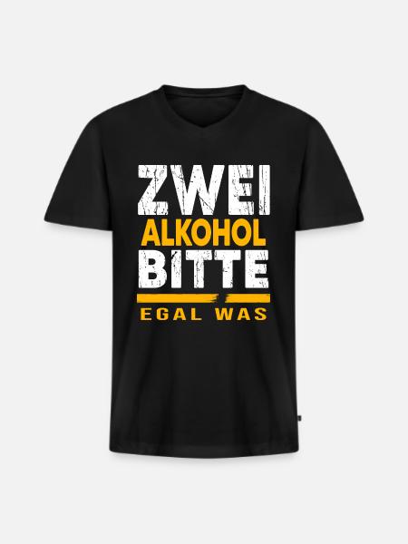 Bier Biergarten Trinkspruch Bierbauch - Männer Premium Bio T-Shirt mit V-Ausschnitt - Schwarz