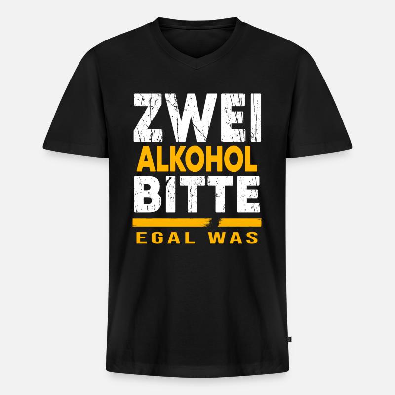 Bier Biergarten Trinkspruch Bierbauch - Männer Premium Bio T-Shirt mit V-Ausschnitt - Schwarz