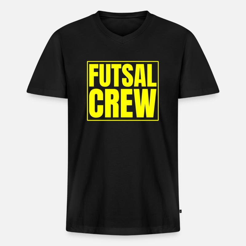 Futsal Crew Geschenk - Männer Premium Bio T-Shirt mit V-Ausschnitt - Schwarz